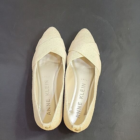 ANNE KLEIN POINTED TOE CRISSCROSS DOUBLE STRAP SLIP-ON WOMEN"S FLAT SHOE - Picture 6 of 16